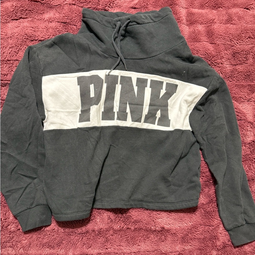 PINK Victoria's Secret Black and White Sweatshirt